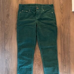 J Crew Dark Green Corduroy Pants